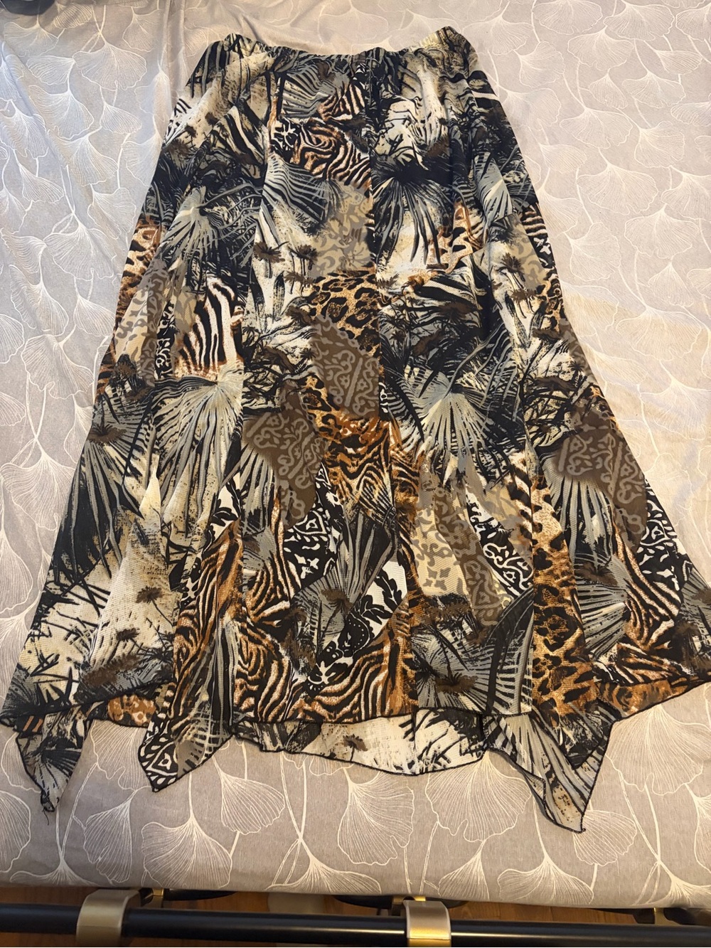 Printed Handkerchief Hem Women's Skirt - Multicolor